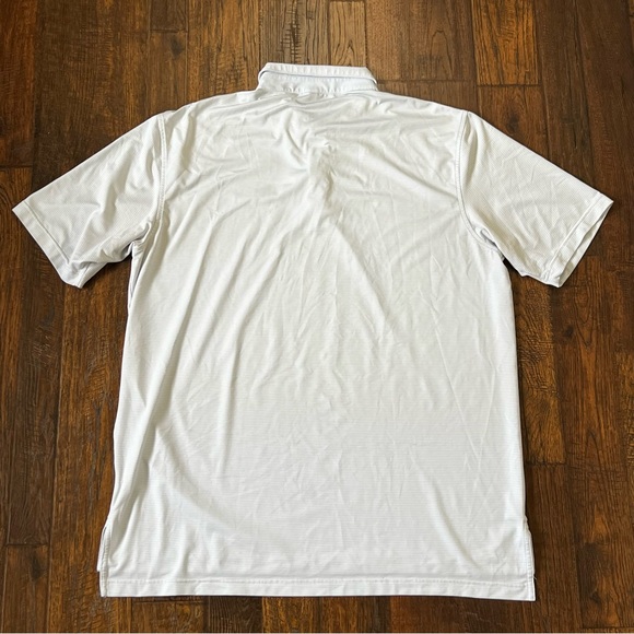 Peter Millar Summer Comfort White Blue Striped Golf Polo Shirt | Men’s Size XL - Picture 2 of 6